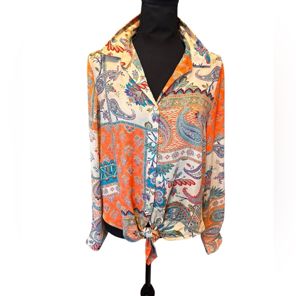 Rose & Olive Paisley Top